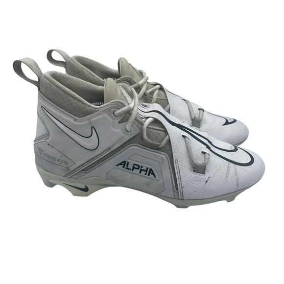 Nike Alpha Menace Pro 4 Football Cleats White Platinum Mens 11 - Picture 1 of 8
